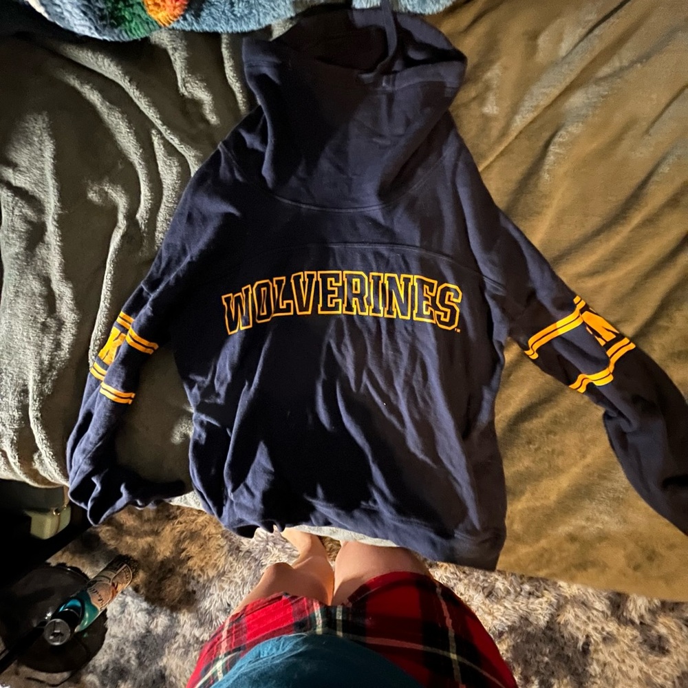 VS Pink University of Michigan Cowl Neck Hoodie